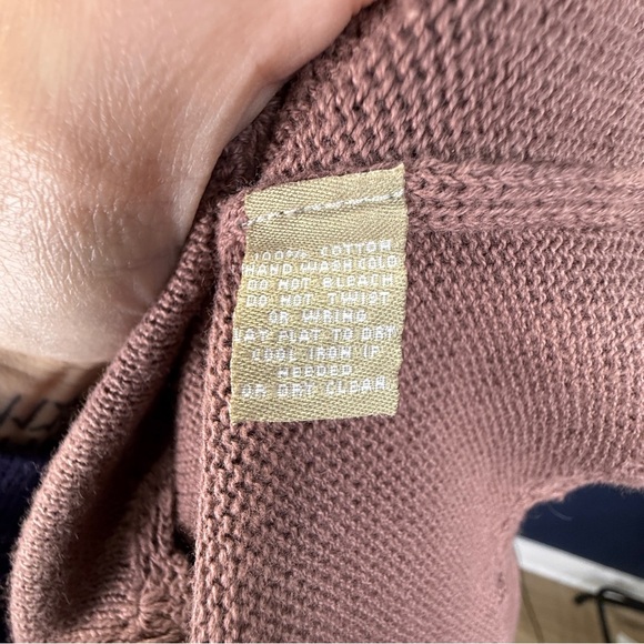 Knitted & Knotted Dusty Rose Cardigan with 3/4 Sleeves and Embellishments, Small - Picture 7 of 7